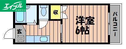 ブライトライツ くらしき(1K/4階)の間取り写真