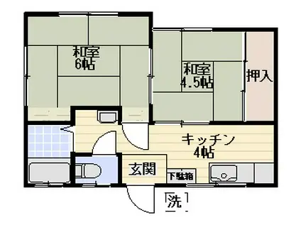 早川コーポII(2K/2階)の間取り写真