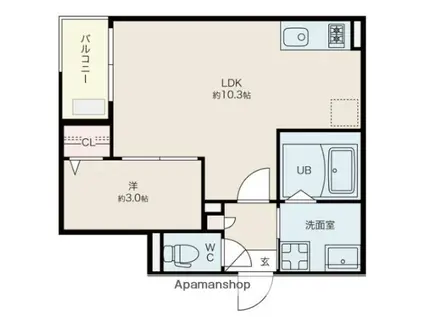 JACK ODAKAI(1LDK/3階)の間取り写真