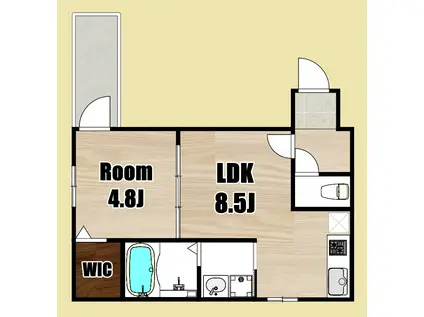 FUJIPALACE大和田V番館(1SLDK/1階)の間取り写真