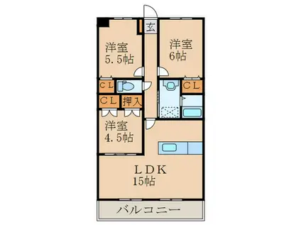 グレースコート匠(3LDK/1階)の間取り写真