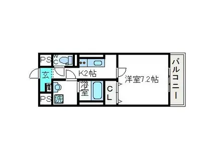 ルポゼ・ラ・クール(1K/5階)の間取り写真