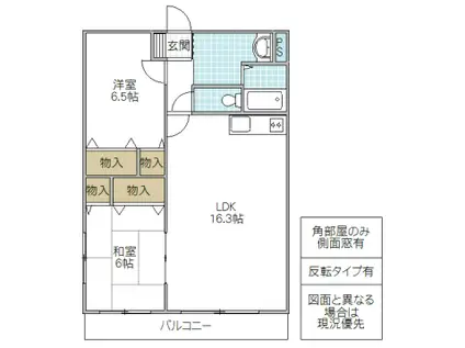 サンヒルズ松代(2LDK/2階)の間取り写真