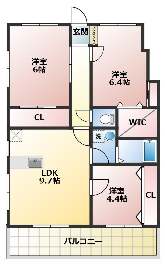 プリマベーラ(3LDK/1階)の間取り写真