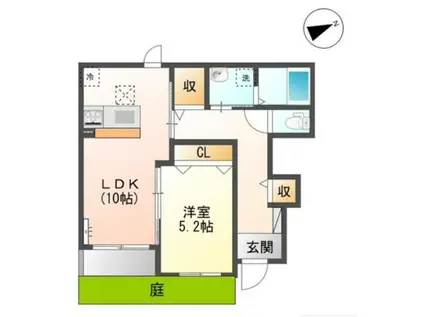 グレーシア(1LDK/1階)の間取り写真