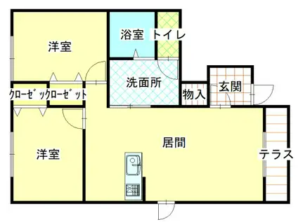 ALBIO III(2LDK/1階)の間取り写真