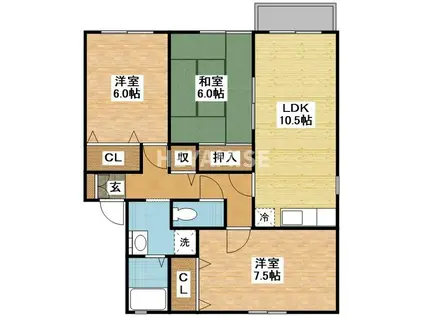 セジュール藤瀬II(3LDK/1階)の間取り写真