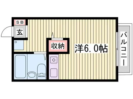 パレス苫編1番館(ワンルーム/1階)の間取り写真