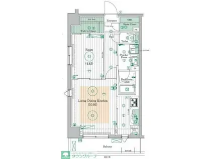 ブライズ高円寺(1LDK/5階)の間取り写真