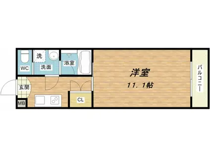 CITY SPIRE心斎橋イースト(1K/7階)の間取り写真