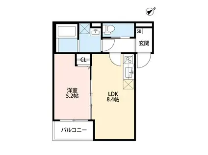 TA御崎町1丁目(1LDK/1階)の間取り写真