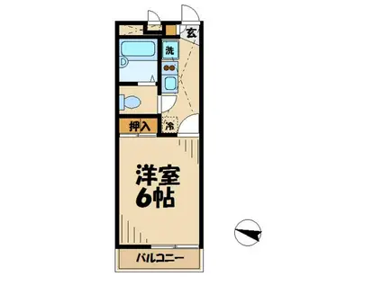 レオパレスプリムローズ(1K/1階)の間取り写真