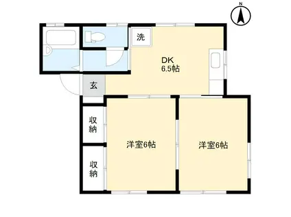 ミユキプレイス大泉城之内(2DK/1階)の間取り写真