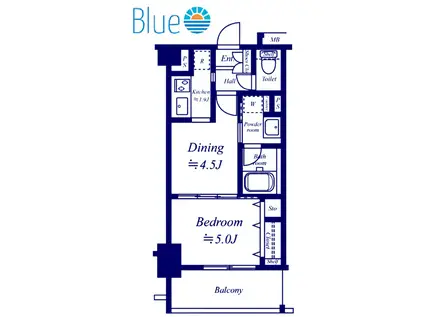 日神デュオステージ三ッ沢公園(1DK/4階)の間取り写真