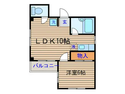 ライフコア住吉(1LDK/3階)の間取り写真