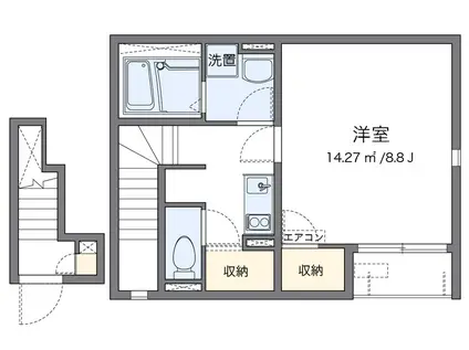 レオネクストかぐや(1K/2階)の間取り写真