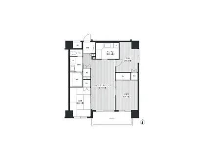 武蔵中原レジデンス(3LDK/6階)の間取り写真