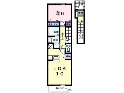 ウィステリア(1LDK/2階)の間取り写真