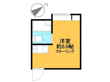 緑樹荘(ワンルーム/1階)の間取り写真