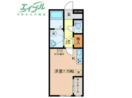 BELLE(ワンルーム/1階)の間取り写真