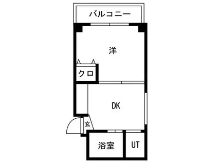 RHYTHM千里山(1DK/1階)の間取り写真