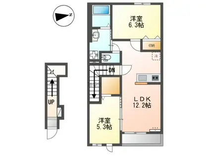 ヴィラ・フェリーチェ(2LDK/2階)の間取り写真