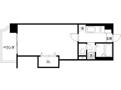 ワコー第三マンション(1K/8階)の間取り写真