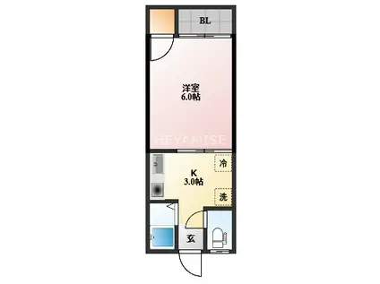 アタゴコーポ(1K/2階)の間取り写真