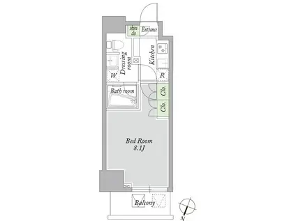 アーバンパーク西巣鴨ウエスト(1K/7階)の間取り写真