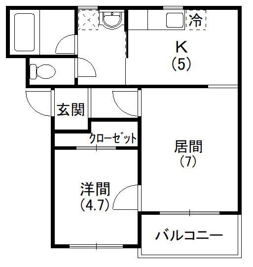 コンフォードIII(1LDK/3階)の間取り写真