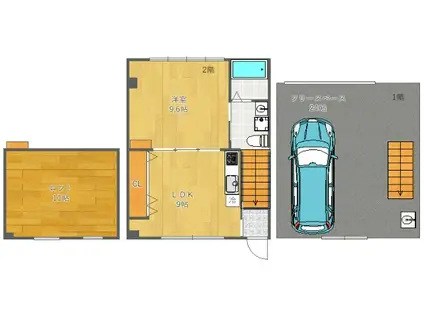 &SPACE山手町(1LDK/2階)の間取り写真