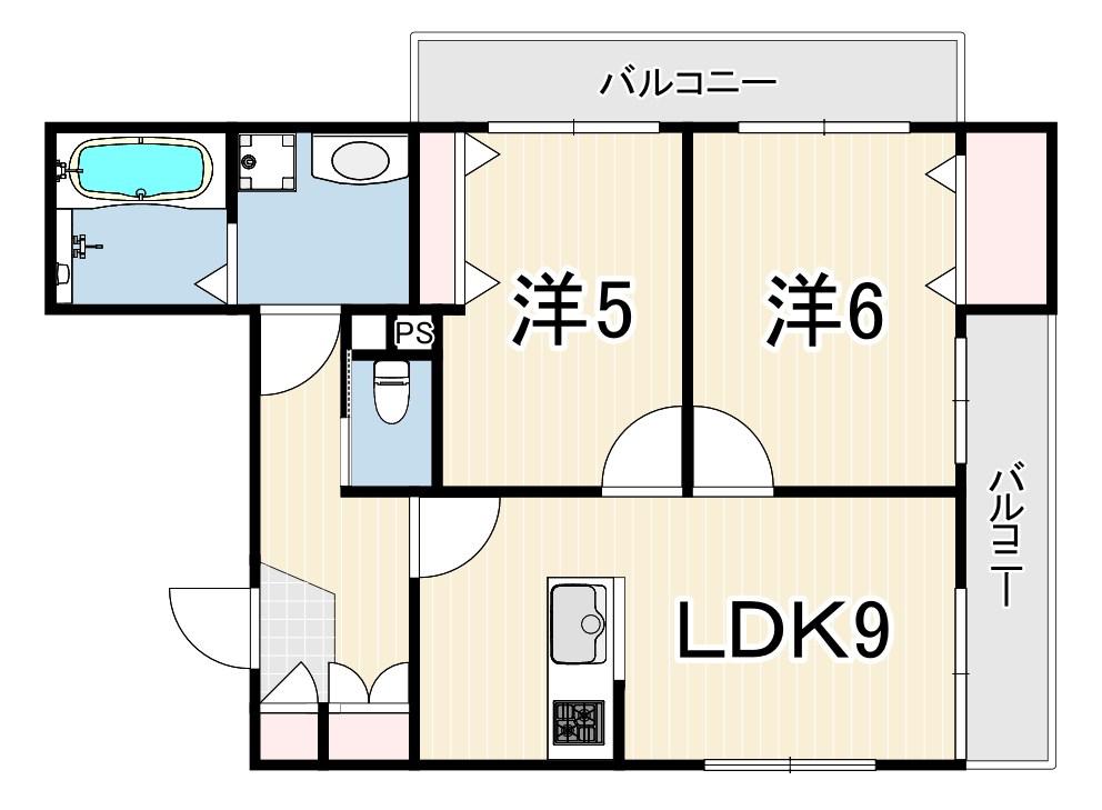 メゾンドエスポワール(2LDK/3階)の間取り写真