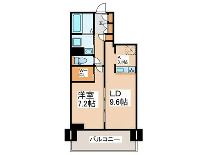 リーラ横浜川和町(1LDK/9階)の間取り写真