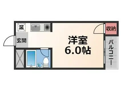 足代マンション(ワンルーム/2階)の間取り写真