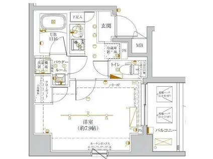 LUMMED立川(1K/4階)の間取り写真