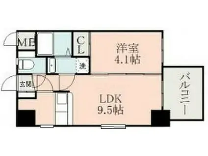 レークサイド神水(1LDK/9階)の間取り写真