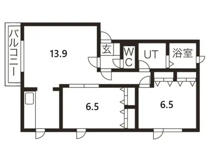 リバーブリーズ I 6-8(2LDK/2階)の間取り写真