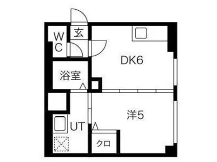 もえぎ第1マンション(1DK/1階)の間取り写真