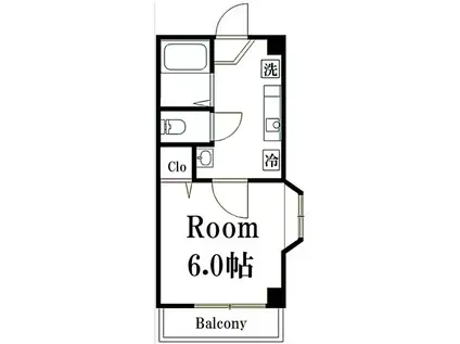 シャトレ南阿佐ヶ谷(1K/1階)の間取り写真