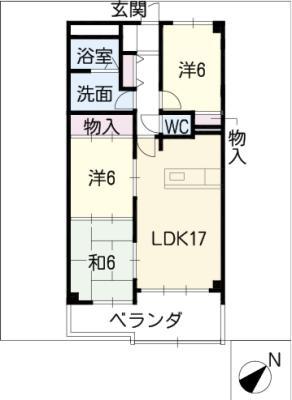 ヴィラNOA(3LDK/3階)の間取り写真