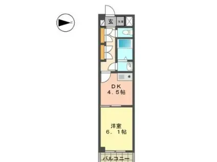 プランドールI(1DK/2階)の間取り写真