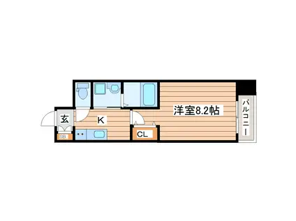 パークス(1K/5階)の間取り写真