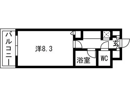 フェスタ天神(1K/9階)の間取り写真