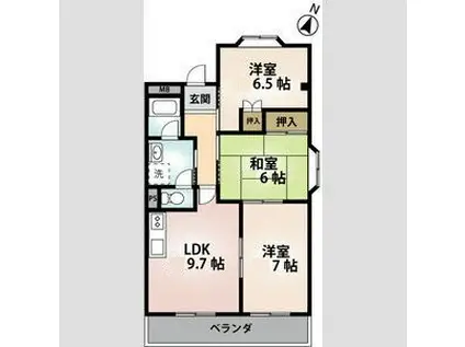 サン高森台(3LDK/2階)の間取り写真