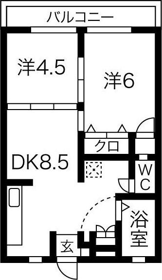 加藤ビル(2DK/1階)の間取り写真