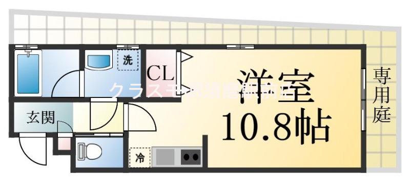 ワコーレヴィアーノ須磨寺町(1K/1階)の間取り写真