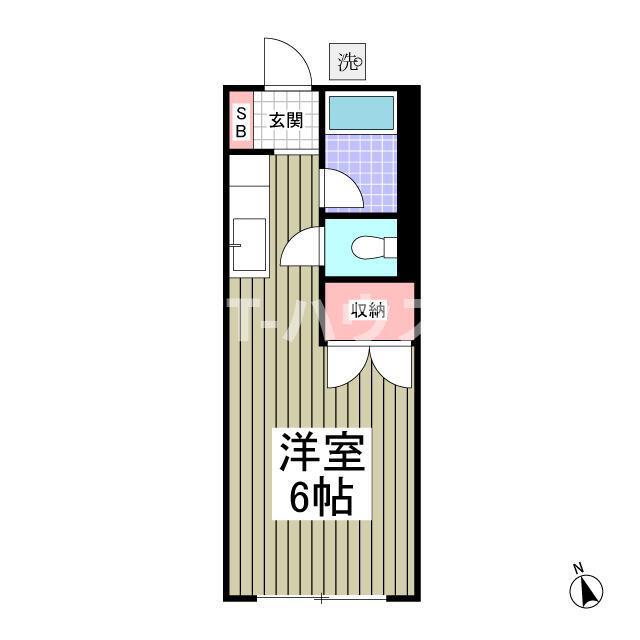 K&T 前原(ワンルーム/1階)の間取り写真