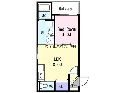 F ASECIA AVANCE(1LDK/2階)の間取り写真