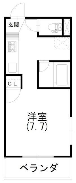 クリエイトダイアナII(1K/2階)の間取り写真
