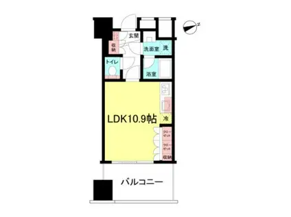 セントラルパークタワー・ラ・トゥール新宿(ワンルーム/14階)の間取り写真